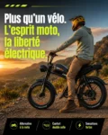 Emoko C93 – Vue avant du vélo électrique Fatbike avec selle marron