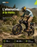 Emoko C93 – Vue avant du vélo électrique Fatbike avec selle marron