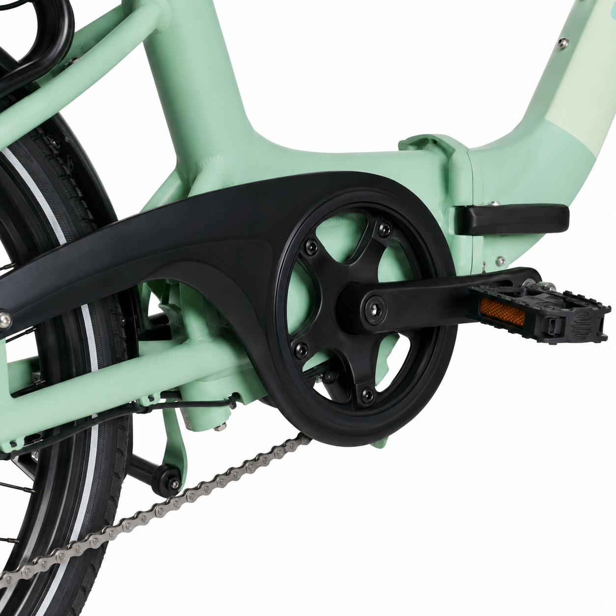 Pédalier et protection de chaîne du JOBOBIKE Ace Pro
