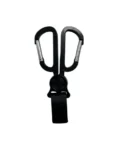 Porte-sac noir à double mousqueton avec sangle de fixation pour vélo et trottinette électrique