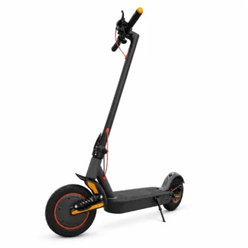 Trottinette électrique Mankeel MK84 noire avec suspensions, présentée sur fond blanc.