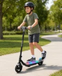 Trottinette Électrique Todimart pour enfants avec Lumières LED Multicolores – Bleue