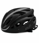 Casque de protection noir ventilé pour vélo et trottinette électrique, présenté de profil sur fond blanc.