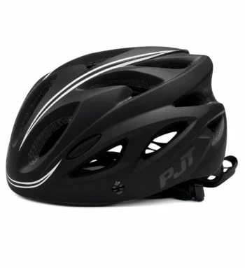 Casque de protection noir ventilé pour vélo et trottinette électrique, présenté de profil sur fond blanc.