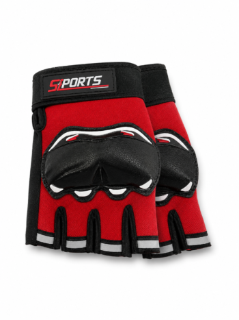 Gants  court- Rouge et noir