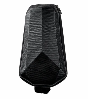 Sacoche rigide noire à coque renforcée pour trottinette électrique ou vélo électrique, présentée seule sur fond blanc.