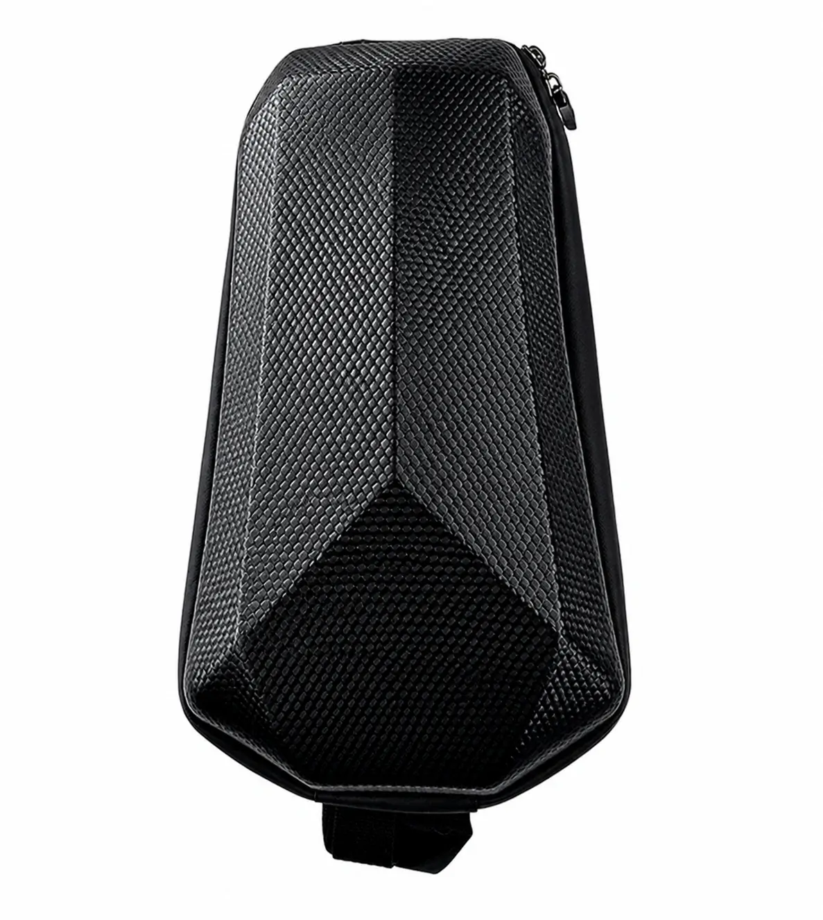 Sacoche rigide noire pour trottinette et vélo électrique Sacoche rigide noire à coque renforcée pour trottinette électrique ou vélo électrique, présentée seule sur fond blanc.